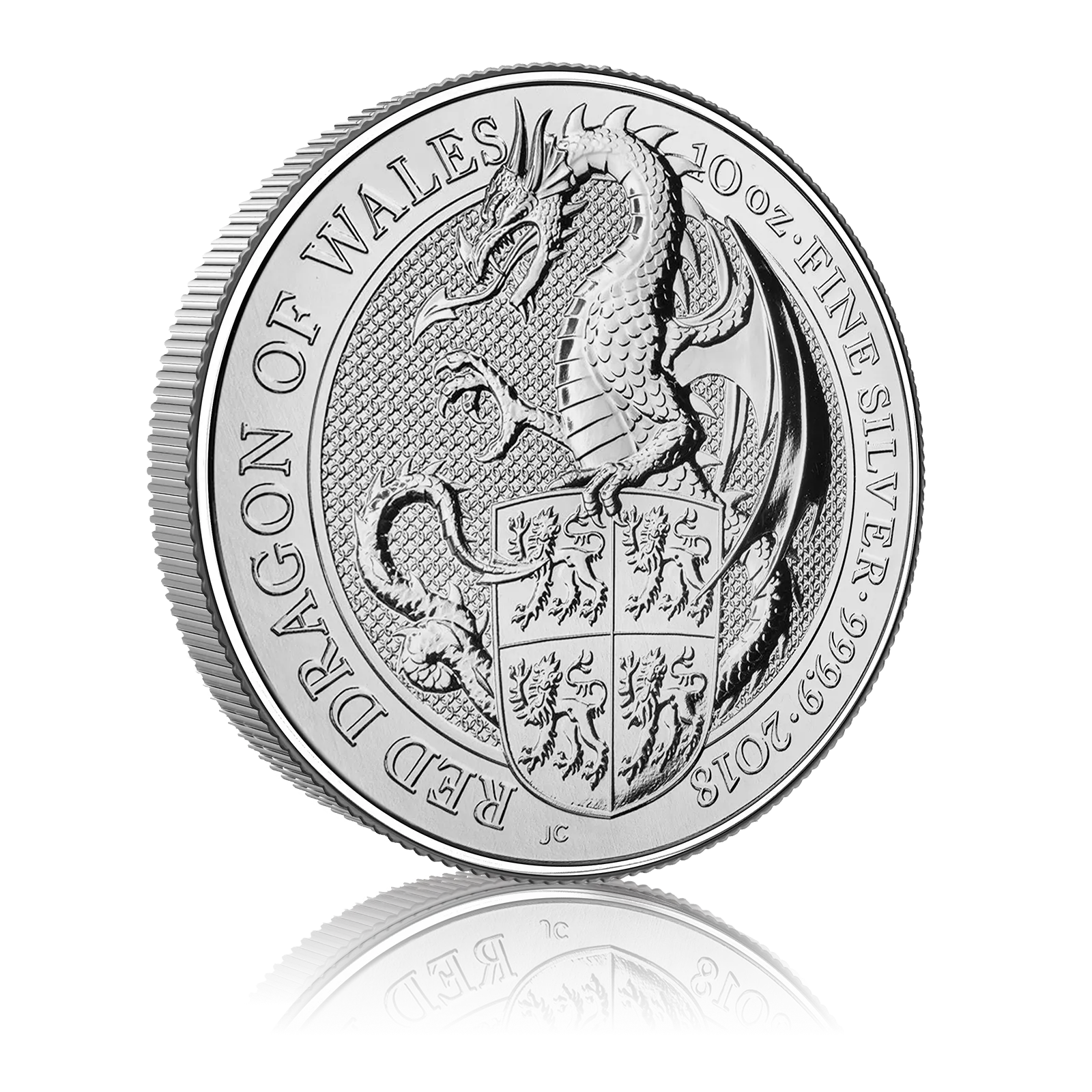 10 Ounce The Queen's Beast Dragon 2018 Silver Coin 4